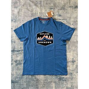 NWT! Mountain Warehouse Blue Explore The Unknown Organic Cotton Tee Large